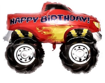 Giant 40&quot; Monster Truck Balloon for a Birthday Party, Happy Birthday , Monster Truck Party Decor, 40&quot; Birthday Balloon
