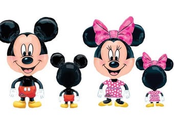 Minnie or Mickey Mouse Airwalker Balloon: 30" Foil Party Decor