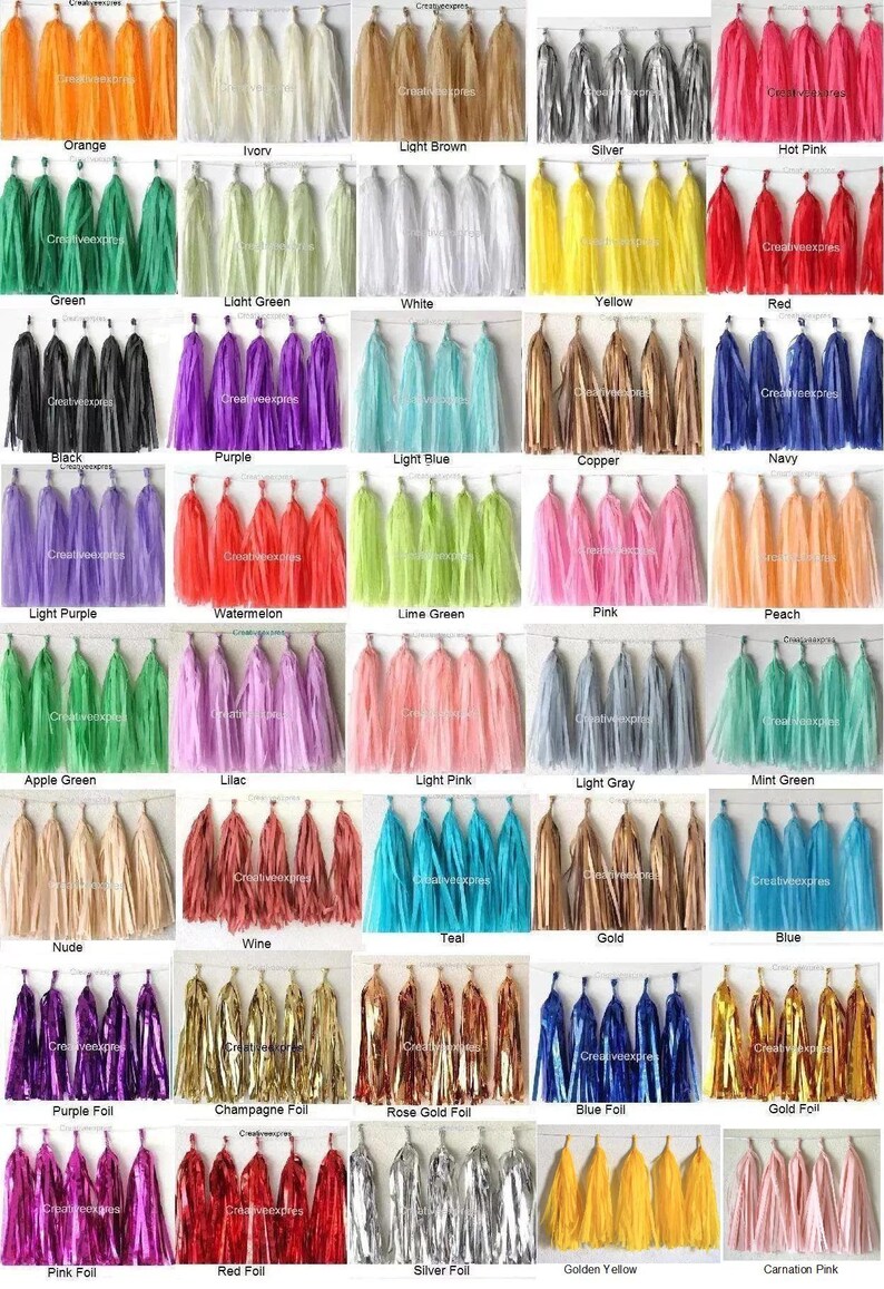 Birthday Baby Shower Wedding Party Same Day Shipping Monday-Saturday Tassel Garlands 5 Tissue Paper Tassels Garland DIY KIT