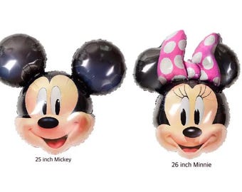 Minnie & Mickey Mouse Foil Balloon, Disney Party Decor