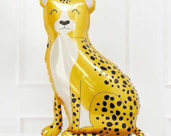 30" Cheetah Foil Balloon: Safari Jungle Party Decor