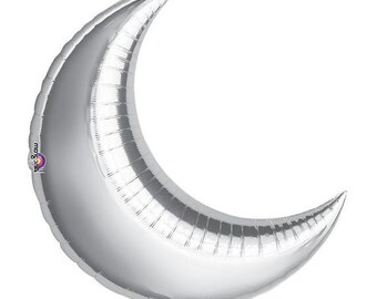 30" Silver Crescent Moon Shape Mylar Foil Balloon Party Decorating Supplies 30" Silver Crescent Moon Shape Mylar Foil Balloon Party Decorating Supplies