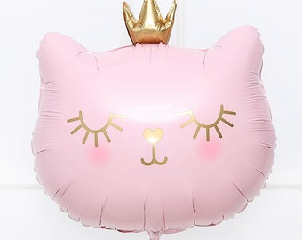 Cat Princess Foil Balloon: 21" Birthday Party Decoration