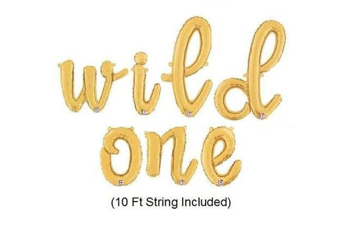 WILD ONE Cursive Gold Balloons Script Foil Balloons 1st - Etsy UK