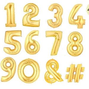 Number Balloons Giant  40&quot; Gold Number Foil Balloons Birthday Party &quot;Same Day Shipping Monday-Saturday&quot;