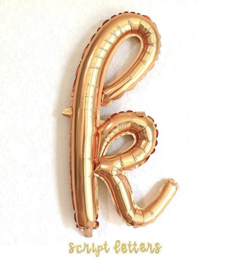 HOORAY 34 Gold Script Foil Balloon Same Day Shipping Monday-Saturday
