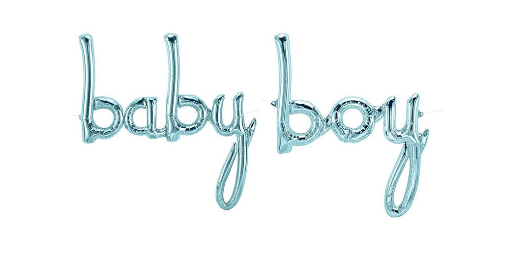 Baby Boy Pastel Blue Script Foil Balloon / Baby Shower / Baby Etsy