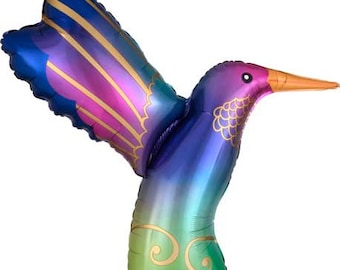 36" Hummingbird Foil Balloon: Garden Party Decor, Nature Lover Gift