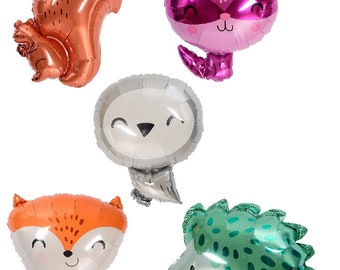 Woodland Balloons Animal Foil Balloons Birthday Baby Showery