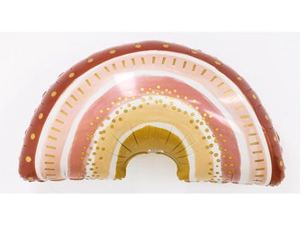 Boho Rainbow Foil Balloon: 32" Bohemian Birthday Decor