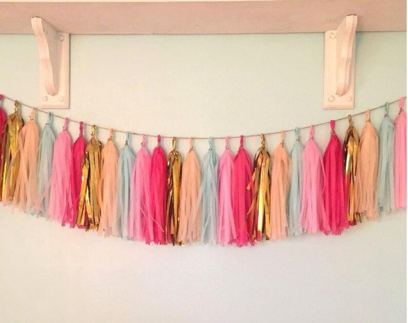 Tissue Paper Tassel Garlands 5 Coffee Tassel Garlands DIY KIT Etsy