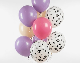 Paw Patrol Birthday Balloons: Latex Paw Print Party Decoration (Set of 10)