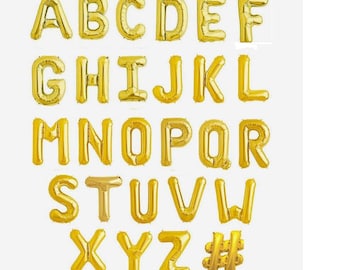 Gold Letter Balloons: 16" Foil Alphabet for Parties