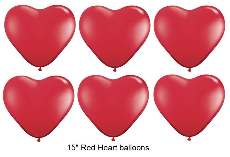 15 Red Heart Balloons Set of 10 Latex Balloons Wedding Etsy