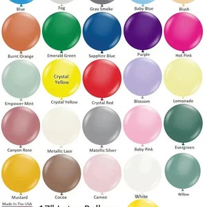 17&quot; Latex balloons Pick Your Colors for Party Decor Baby Shower & Wedding Decor Photoshoot Bachelorette party, Birthday Party Bridal Shower