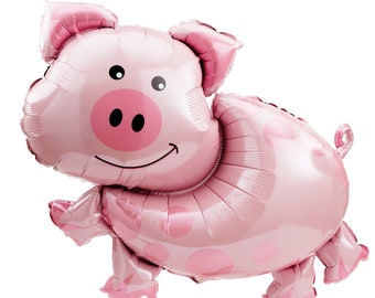 Pig  Foil Balloon: 38" Farm Animal Party Decor