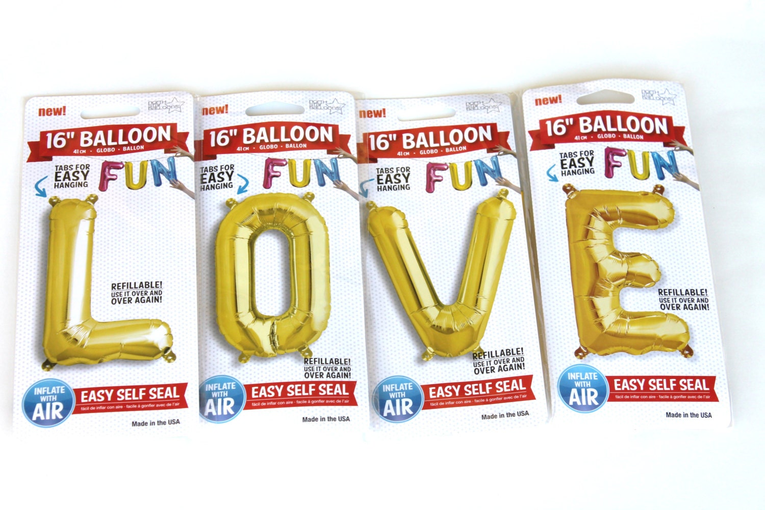 Ballon en aluminium - Lettres Ballon Feuille Gonflable pour Votre  célébration d' anniversaire ou pour Votre Mariage d'hélium Lettre Gold,16  inch