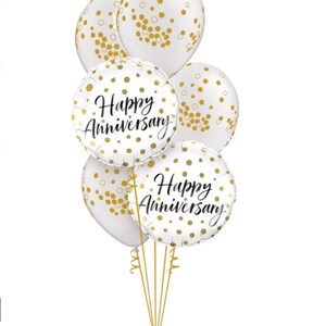Anniversary Balloon, Golden Anniversary Balloons, Anniversary party, Gold Confetti Balloons, Gold Anniversary