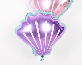 Seashell Balloon: Mermaid Birthday Party Decor, Pink or Purple