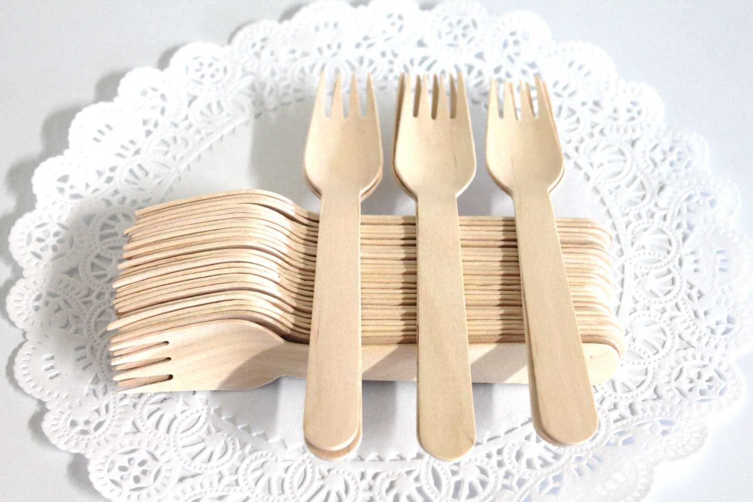 Forksheavy Weight 50 Disposable Wooden Forks same Day Etsy