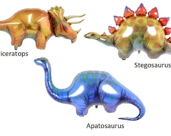Dinosaur Balloons, Triceratops, Stegosaurus, Apatosaurus, Jurassic Party Decor