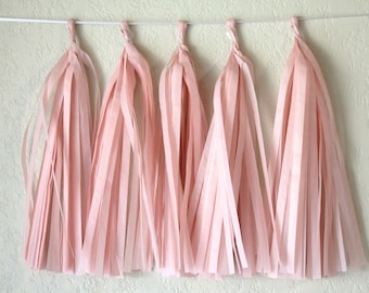 Carnation Pink Tissue Paper Tassel Garland DIY Kit - 5 Pack