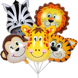 Jungle Animal Foil Balloons: Safari Party Decor