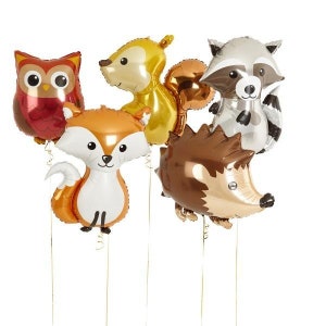 Woodland Balloons Animal Foil Balloons Birthday Baby Shower Party  Decor prop "Same Day Shipping"