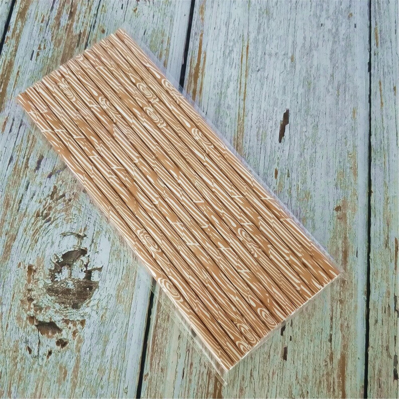 25 Wood Grain Paper Straws Birthday Party Weddings Baby Shower Etsy