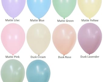 11" Pastel Latex Balloons, Birthday Party Decoration - Set of 10 Balloons