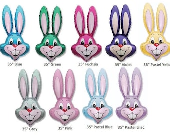 Bunny Balloon Jumbo 35" Rabbit Head Foil Balloons Easter Bunnies Easter Party