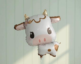Cow Balloon, 28" Cute Baby Cow Foil Balloons, Farm Party, Barnyard, Cow Party, Farm Animal Birthday, Cow Baby Shower, Cow Party Decor
