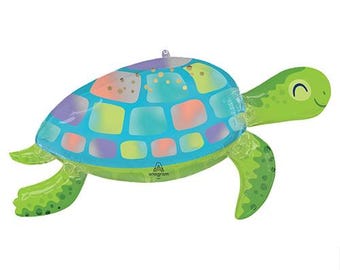 Jumbo Sea Turtle Balloon: Under the Sea Party Decor, Ocean Birthday