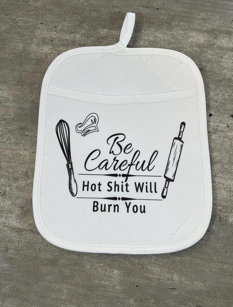 Funny Potholder Custom Kitchen Sign Gift Personalized Decor Gift Custom Pot Holder Designs Hand Kitchen Decor Baking Cooking Oven Mitt