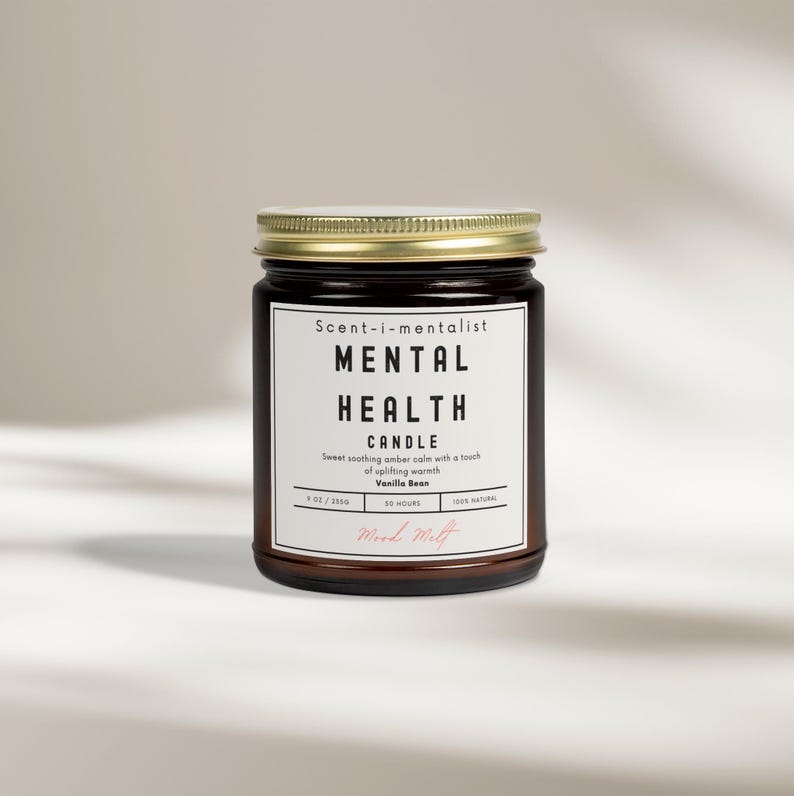 Self Care Candle, Unique Scented Candles, Daily Mental Health Candle, 8 Scented Candle Options, Mood Melt, Scent-i-mentalist Candle Gift