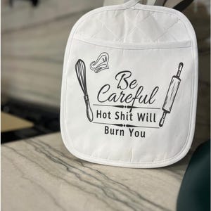 Funny Potholder Custom Kitchen Sign Gift Personalized Decor Gift Custom Pot Holder Designs Hand Kitchen Decor Baking Cooking Oven Mitt