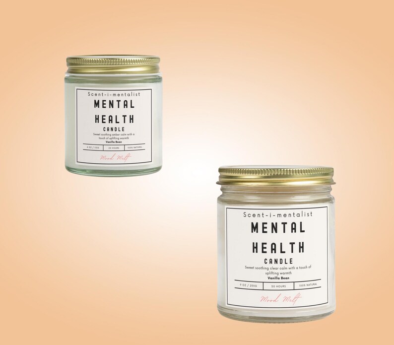 Self Care Candle, Unique Scented Candles, Daily Mental Health Candle, 8 Scented Candle Options, Mood Melt, Scent-i-mentalist Candle Gift