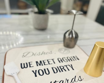 Dish Drying Mat, Personalized Home Gifts for Her Him, Funny Kitchen Sign Custom Kitchen Decor, Mom Gift Kitchen Drip Dry Mat for Dishes