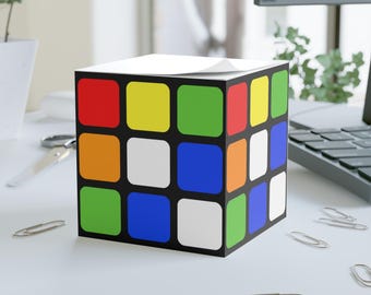 Cubo Mágico: Acessório de Mesa Colorido, Bloco de Notas Adesivo