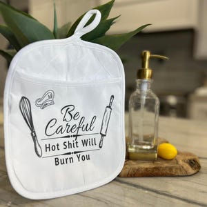 Funny Potholder Custom Kitchen Sign Gift Personalized Decor Gift Custom Pot Holder Designs Hand Kitchen Decor Baking Cooking Oven Mitt
