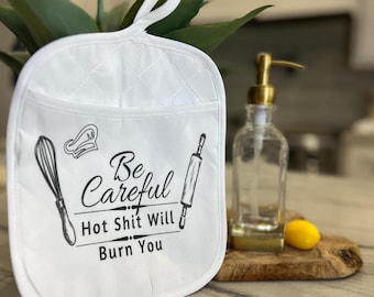 Funny Potholder Oven Mitt Custom Kitchen Sign Gift Personalized Decor Gift Custom Pot Holder Designs Hand Kitchen Decor Baking Cooking