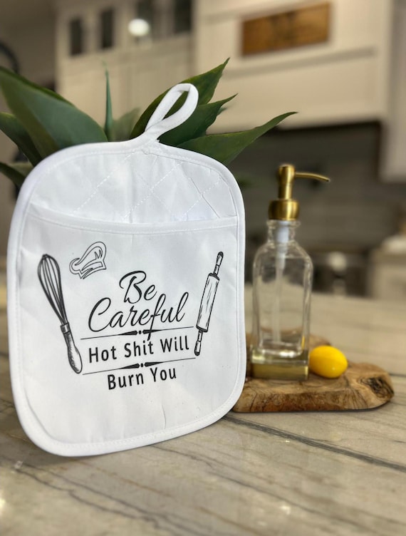 Funny Potholder Oven Mitt Custom Kitchen Sign Gift Personalized Decor Gift Custom Pot Holder Designs Hand Kitchen Decor Baking Cooking