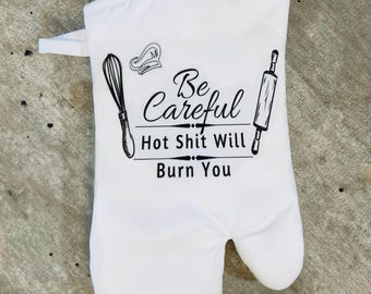 Funny Custom Kitchen Oven Mitt Personalized Gift Custom Oven Mitt Pot Holder Kitchen Sign Decor Cooking Gifts for Baking Decor Potholder