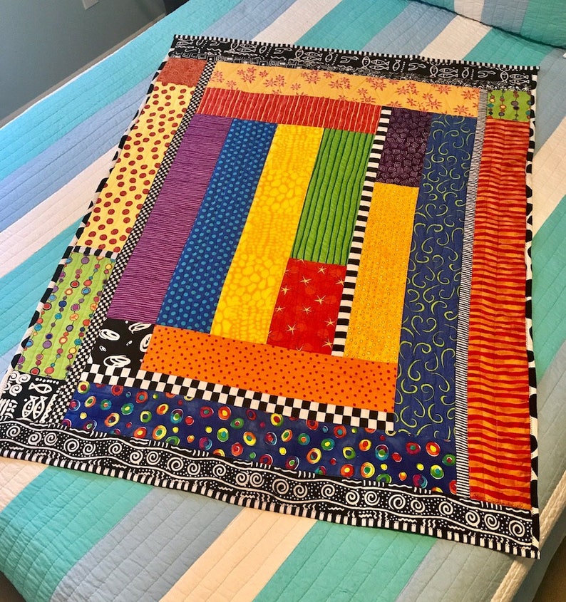 Modern Baby Quilt Patchwork Quilt Multicolored Quilt Etsy
