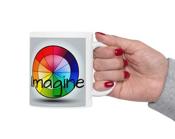 Taza de cerámica colorida de 325 ml, taza de artista, taza de regalo para artistas, regalo artístico, regalos para artistas, taza Color Love, regalo de artista Color Love
