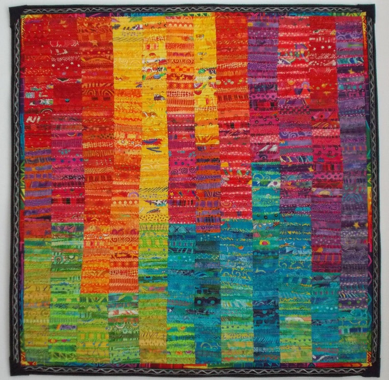 Art Quilt Wall Hanging Abstract Colorful Quilt Etsy