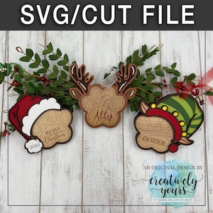 Paw Print Ornament Set SVG-bestand | Hondenornamentbestand | GlowForge | Laser snij machine