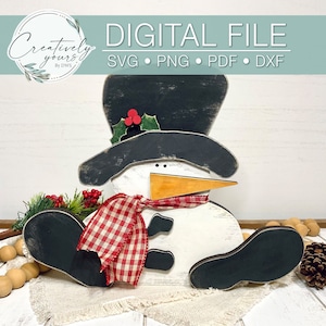Snowman SVG, Snowman Decor Digital File, Glowforge, Laser File
