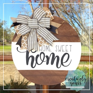 Home Sweet Home Door Hanger | Round Door Decor | Home Sweet Home Sign | Home Sweet Home Hanging Sign