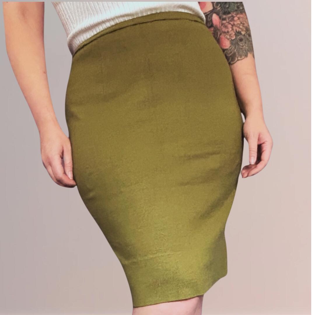 VINTAGE 1970s Jantzen Olive Green Pencil Skirt - Etsy